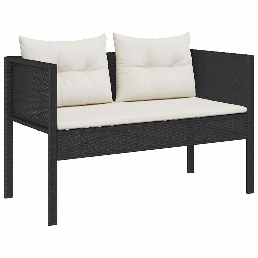 Tuinbankenset met kussen 6 pcs Zwart en Crème poly rattan is nu te koop bij PeponiXL, paradijselijk wonen!