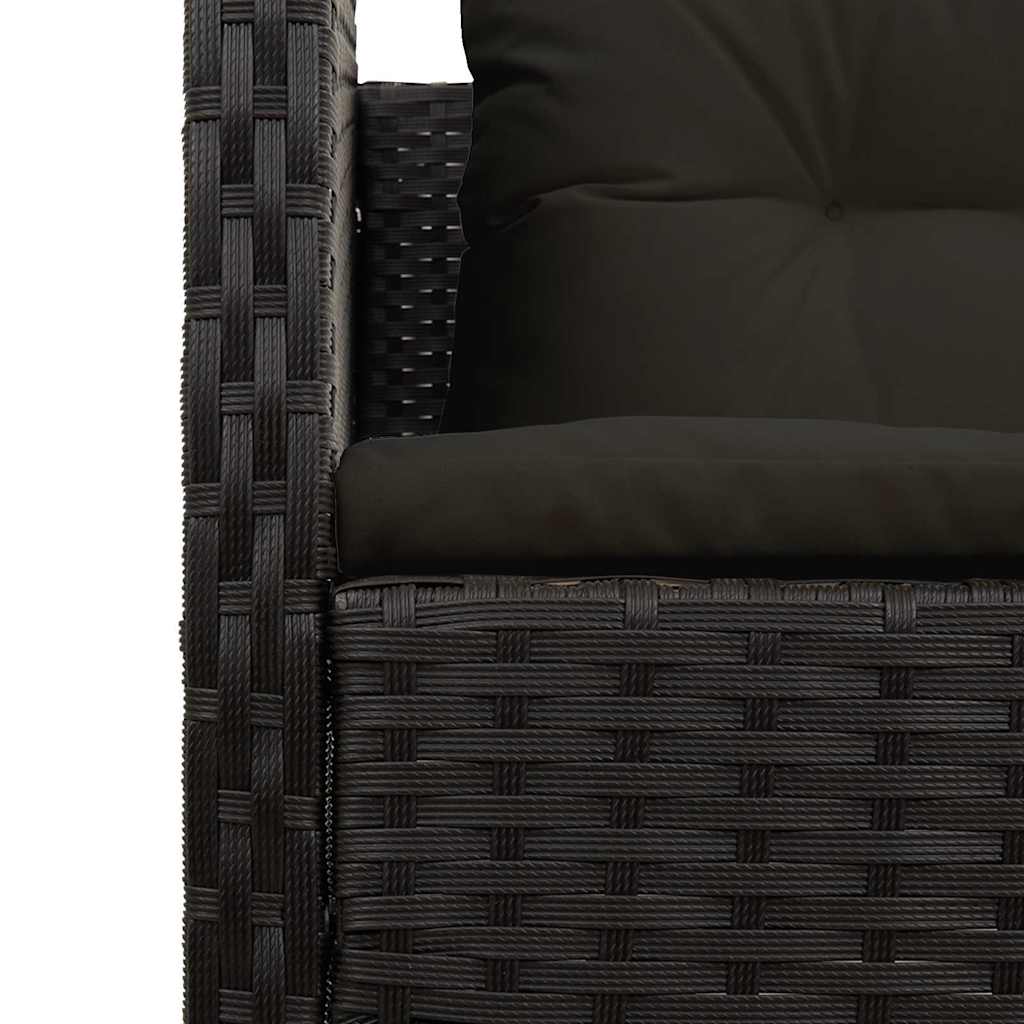 Tuinbankenset met kussen 6 pcs Zwart poly rattan is nu te koop bij PeponiXL, paradijselijk wonen!