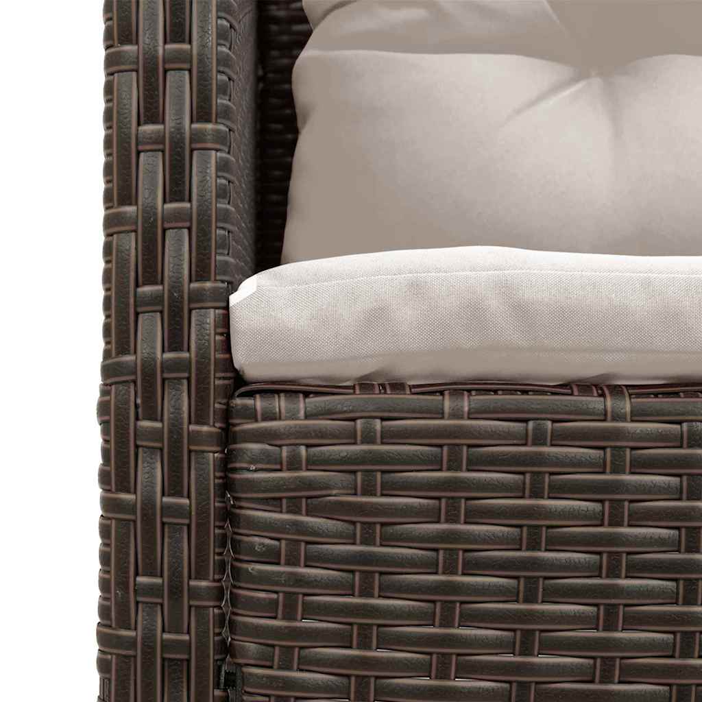 Tuinbankenset met kussen 6 pcs Bruin en Crème poly rattan is nu te koop bij PeponiXL, paradijselijk wonen!