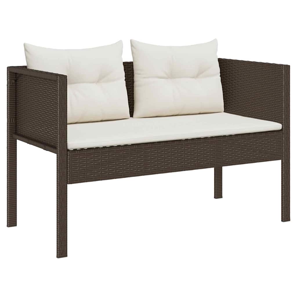 Tuinbankenset met kussen 6 pcs Bruin en Crème poly rattan is nu te koop bij PeponiXL, paradijselijk wonen!