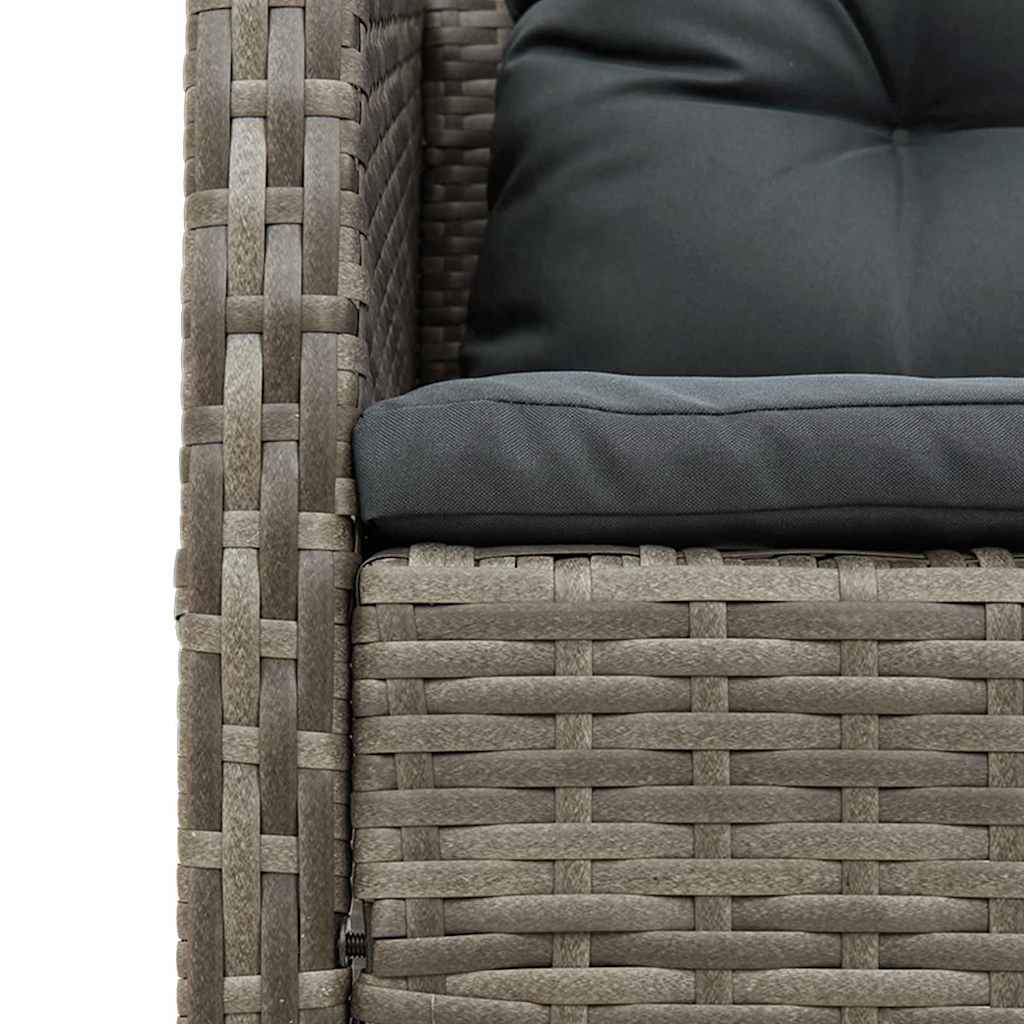 Tuinbankenset met kussen 6 pcs Grijs en Donkergrijs poly rattan is nu te koop bij PeponiXL, paradijselijk wonen!