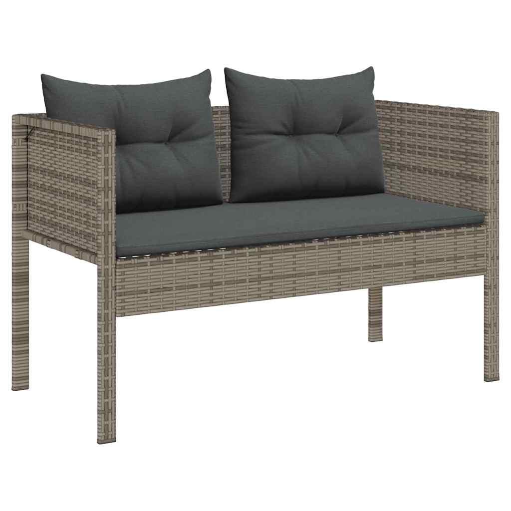 Tuinbankenset met kussen 6 pcs Grijs en Donkergrijs poly rattan is nu te koop bij PeponiXL, paradijselijk wonen!