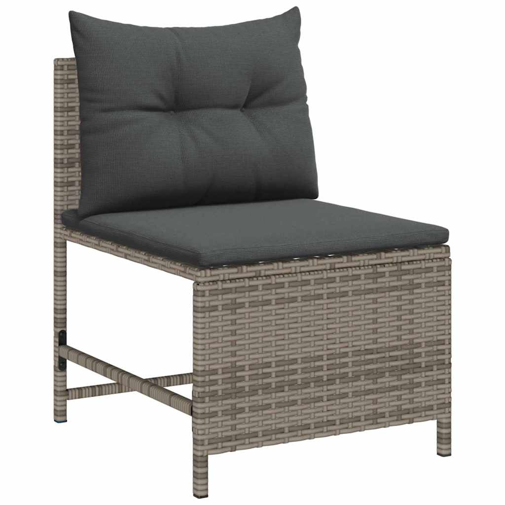 Tuinbankenset met kussen 6 pcs Grijs en Donkergrijs poly rattan is nu te koop bij PeponiXL, paradijselijk wonen!