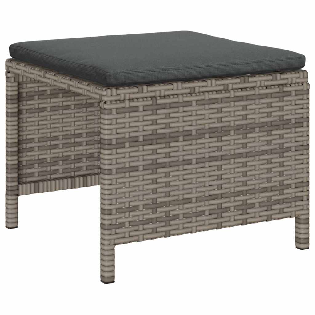 Tuinbankenset met kussen 6 pcs Grijs en Donkergrijs poly rattan is nu te koop bij PeponiXL, paradijselijk wonen!