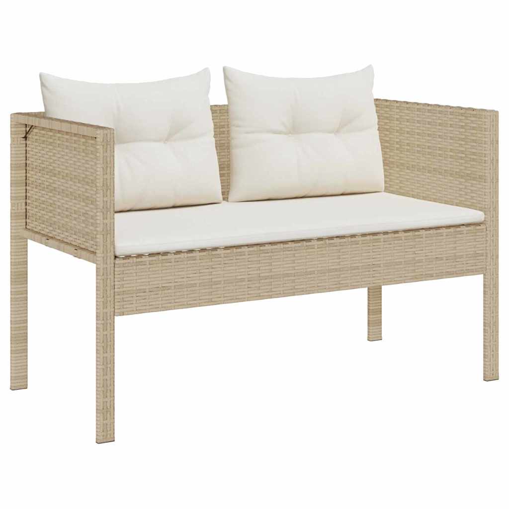 Tuinbankenset met kussen 6 pcs Beige en Crème poly rattan is nu te koop bij PeponiXL, paradijselijk wonen!