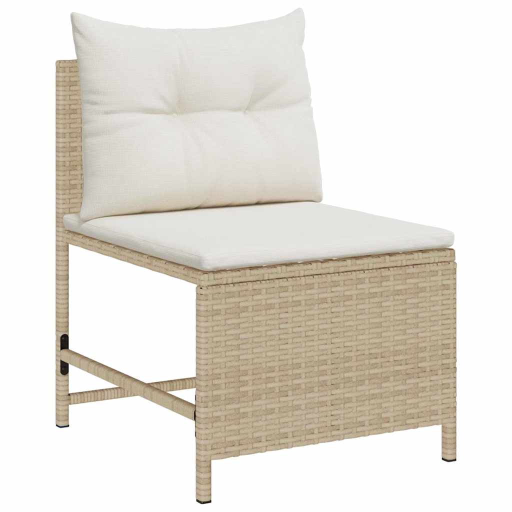 Tuinbankenset met kussen 6 pcs Beige en Crème poly rattan is nu te koop bij PeponiXL, paradijselijk wonen!