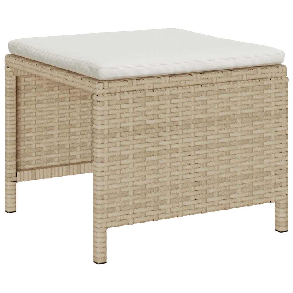Tuinbankenset met kussen 6 pcs Beige en Crème poly rattan is nu te koop bij PeponiXL, paradijselijk wonen!