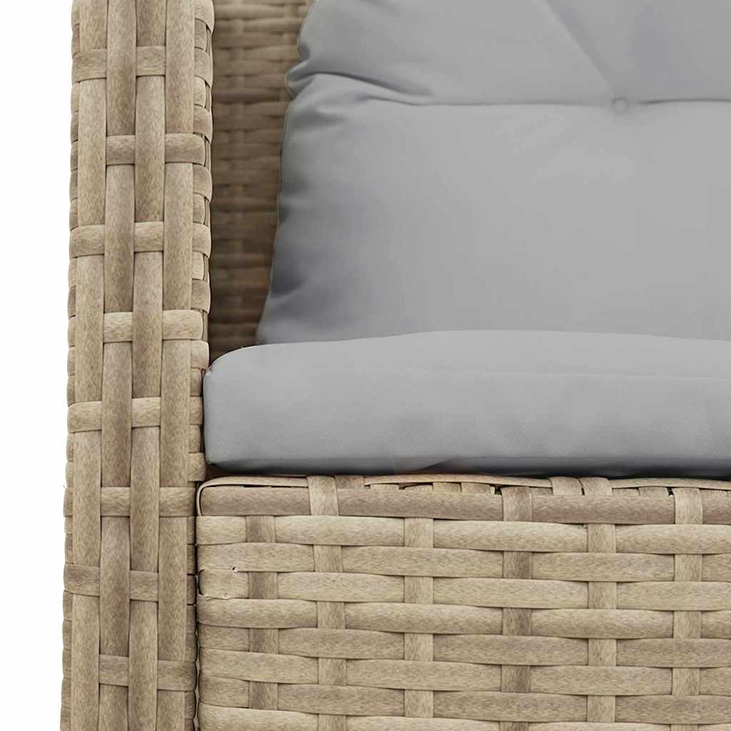 Tuinbankenset met kussen 6 pcs Beige en Licht Grijs poly rattan is nu te koop bij PeponiXL, paradijselijk wonen!