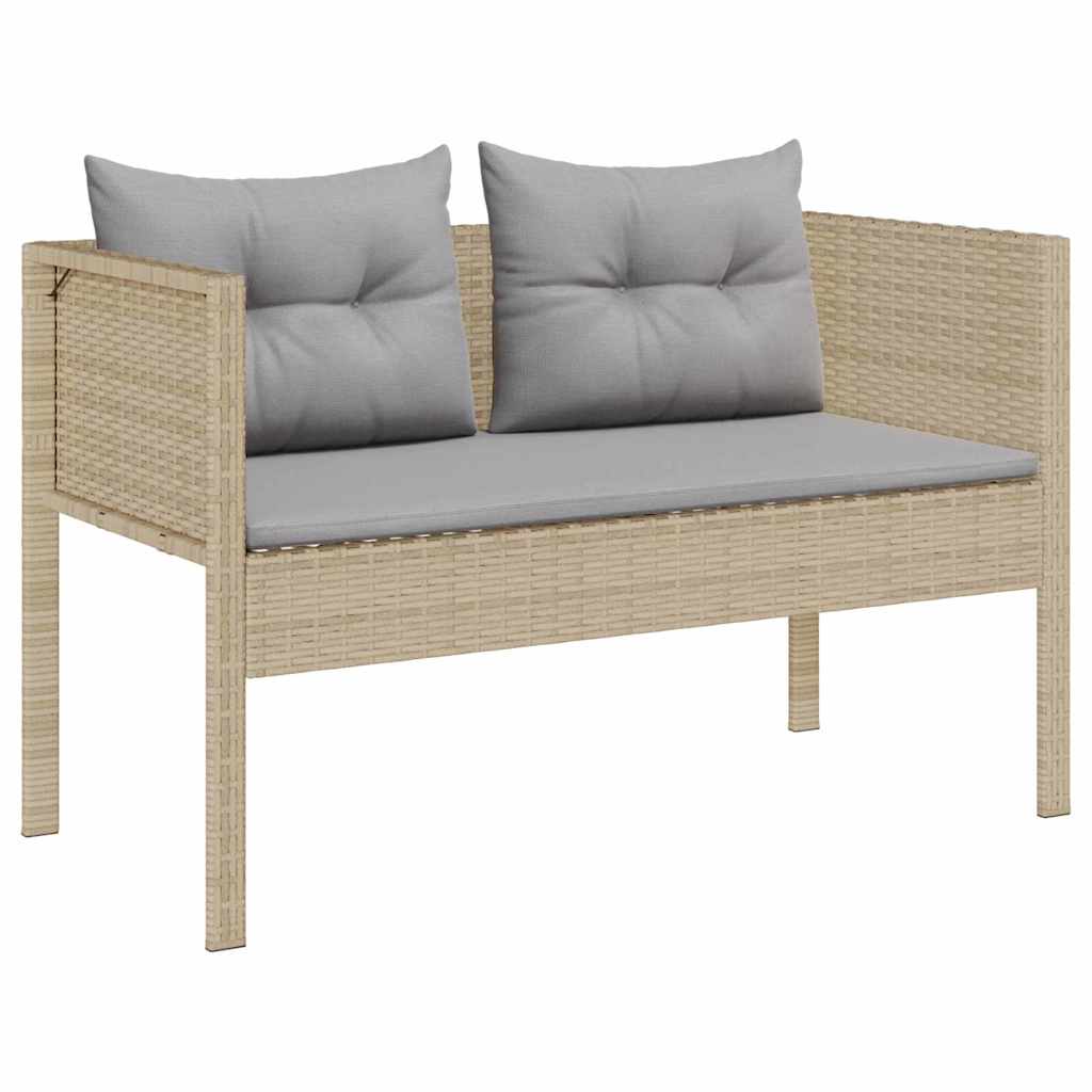 Tuinbankenset met kussen 6 pcs Beige en Licht Grijs poly rattan is nu te koop bij PeponiXL, paradijselijk wonen!