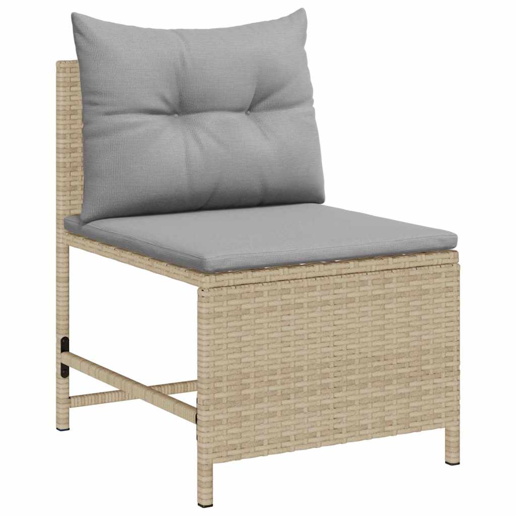 Tuinbankenset met kussen 6 pcs Beige en Licht Grijs poly rattan is nu te koop bij PeponiXL, paradijselijk wonen!