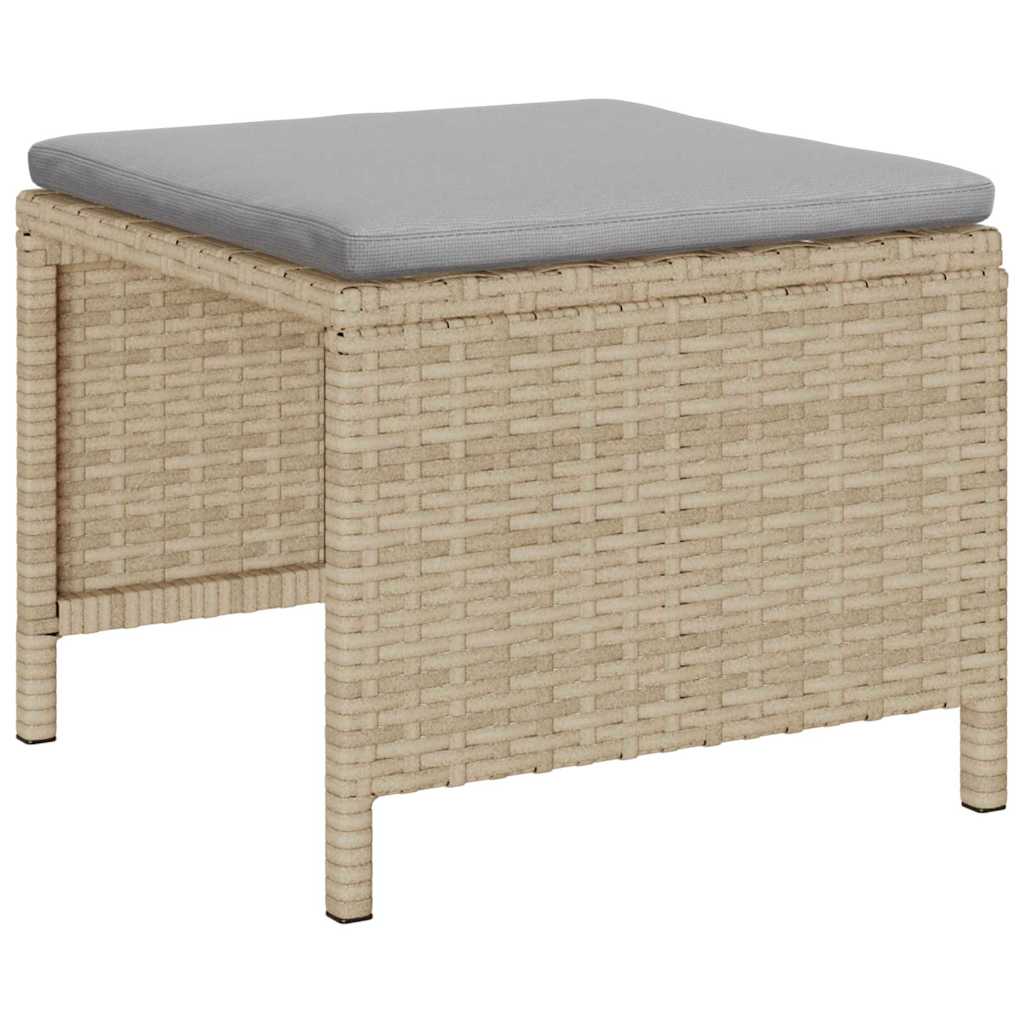 Tuinbankenset met kussen 6 pcs Beige en Licht Grijs poly rattan is nu te koop bij PeponiXL, paradijselijk wonen!