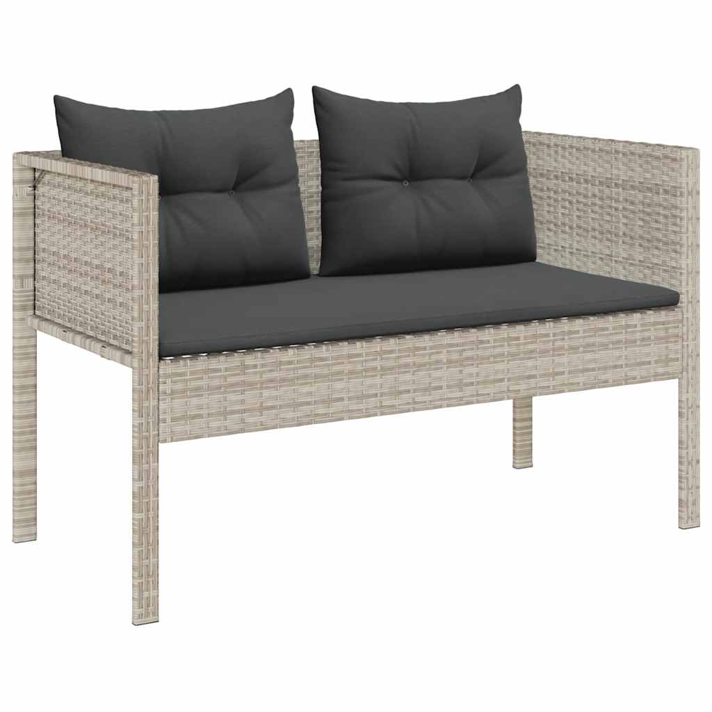 Tuinbankenset 6 pcs Licht Grijs en Donker Grijs poly rattan is nu te koop bij PeponiXL, paradijselijk wonen!