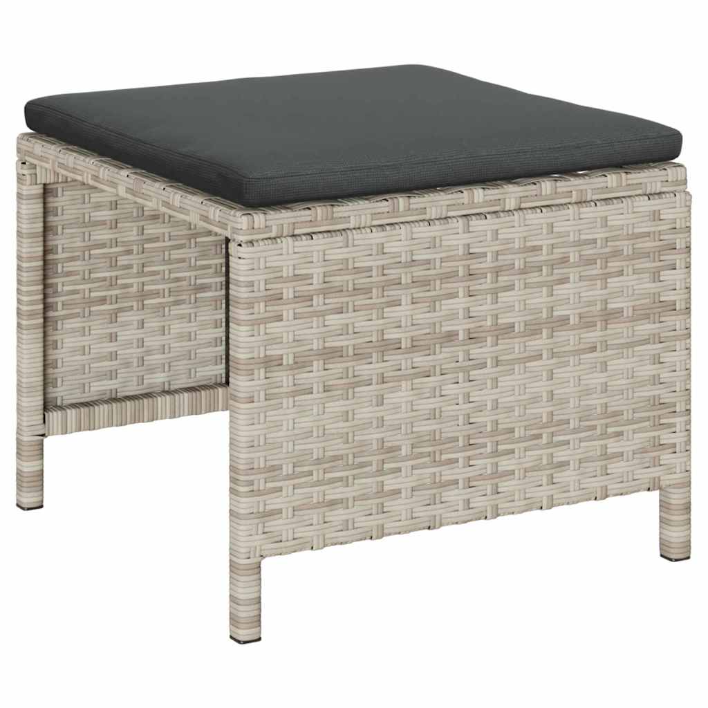 Tuinbankenset 6 pcs Licht Grijs en Donker Grijs poly rattan is nu te koop bij PeponiXL, paradijselijk wonen!