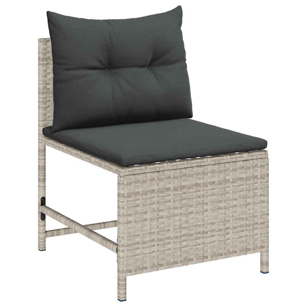 Tuinbankenset 6 pcs Licht Grijs en Donker Grijs poly rattan is nu te koop bij PeponiXL, paradijselijk wonen!