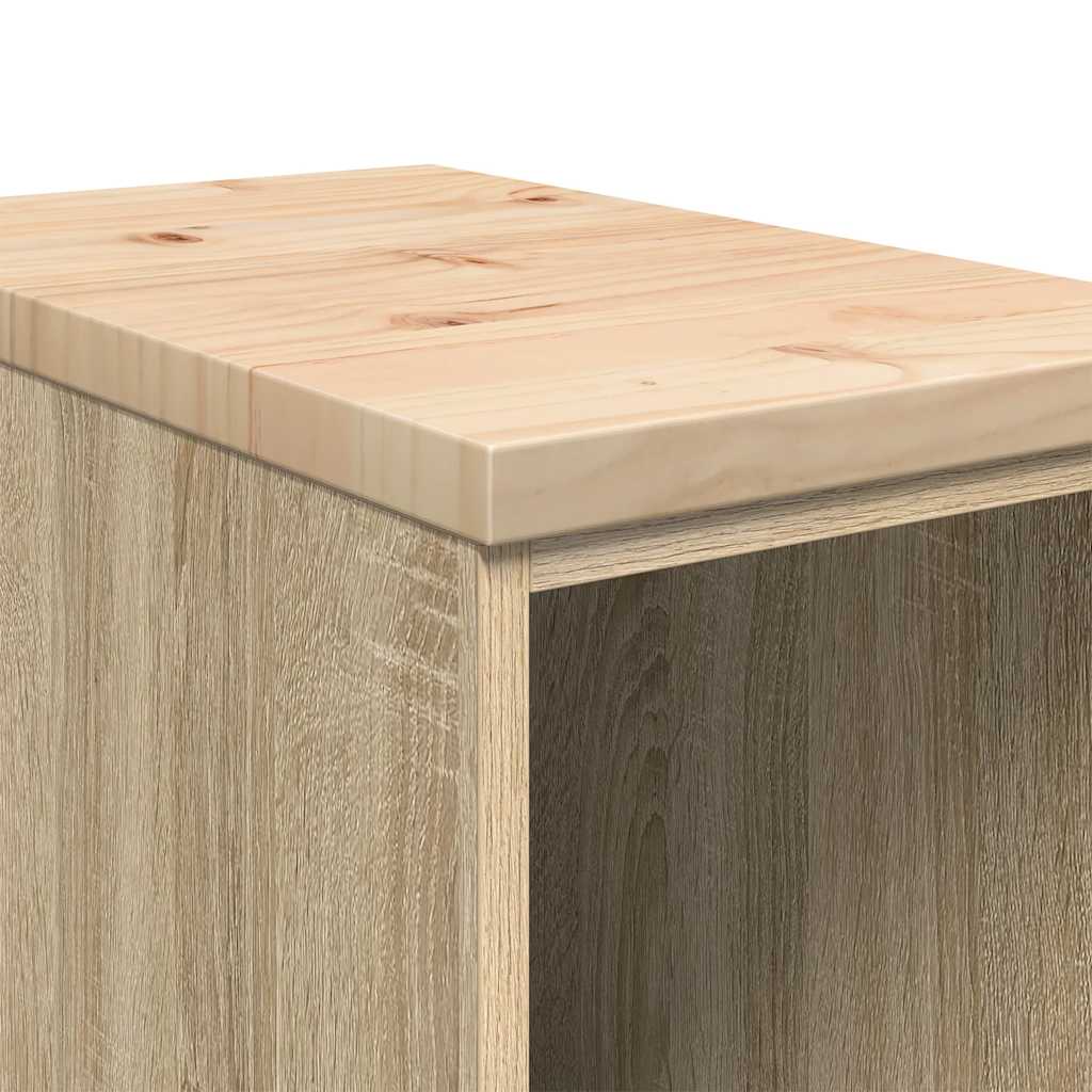 Garagekast 30x51x85 cm massief grenenhout sonoma eikenkleurig is nu te koop bij PeponiXL, paradijselijk wonen!