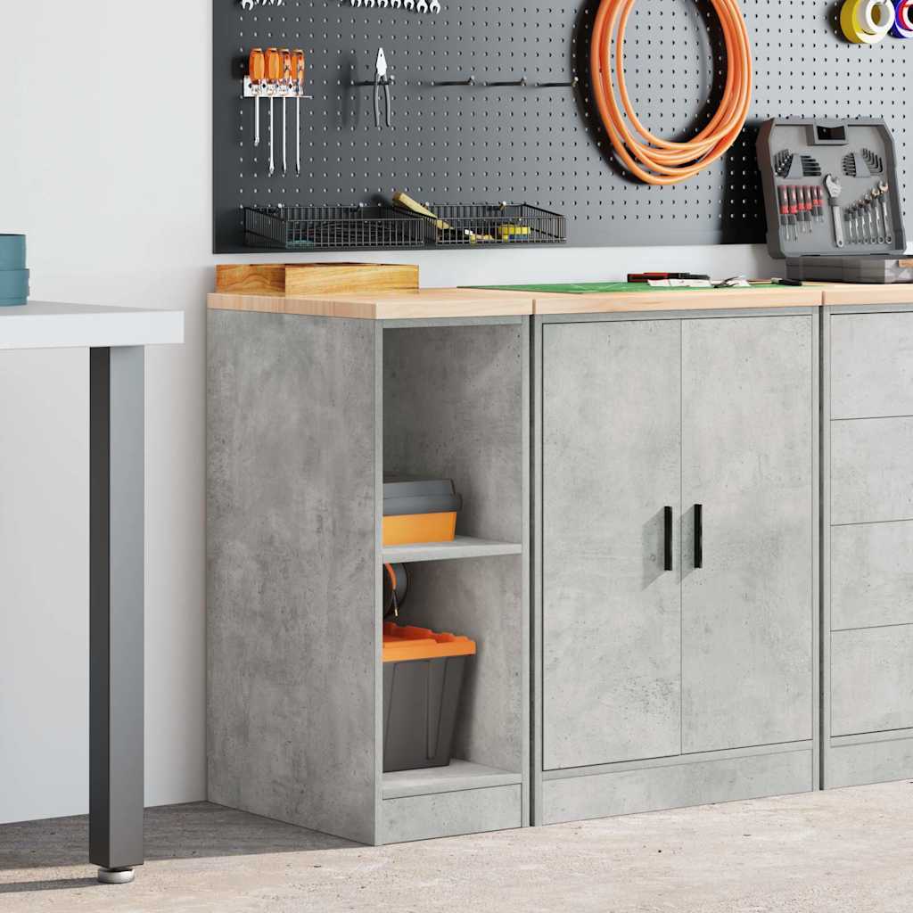 Garagekast 30x51x85 cm massief grenenhout betongrijs is nu te koop bij PeponiXL, paradijselijk wonen!