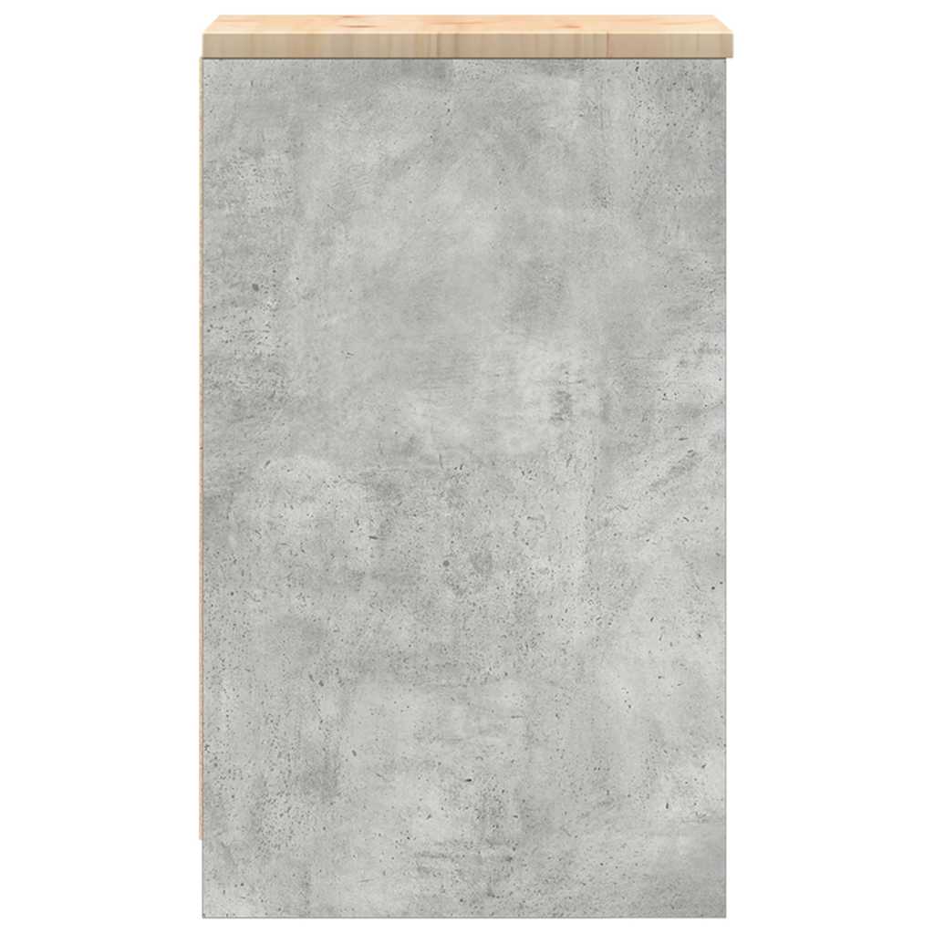 Garagekast 30x51x85 cm massief grenenhout betongrijs is nu te koop bij PeponiXL, paradijselijk wonen!