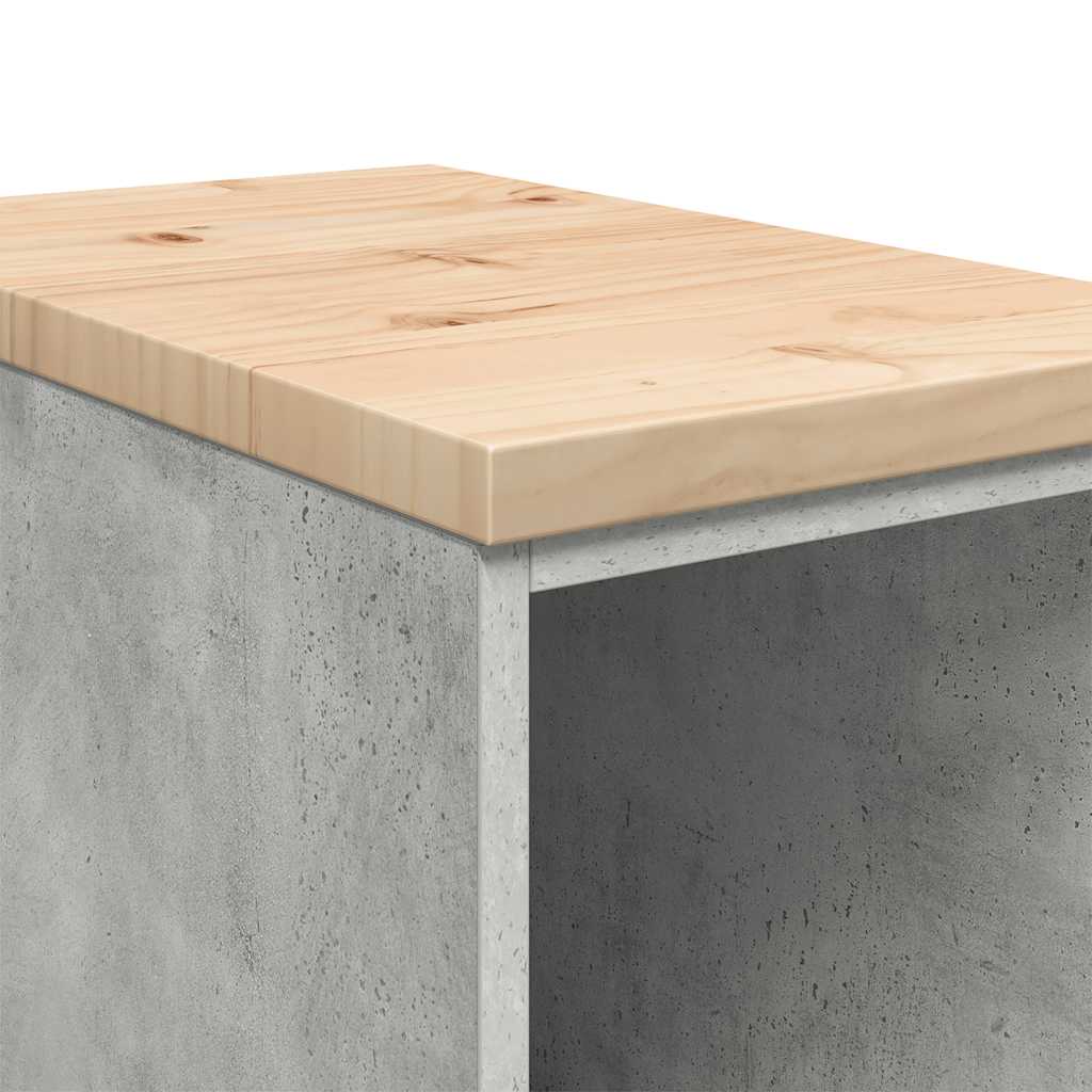 Garagekast 30x51x85 cm massief grenenhout betongrijs is nu te koop bij PeponiXL, paradijselijk wonen!