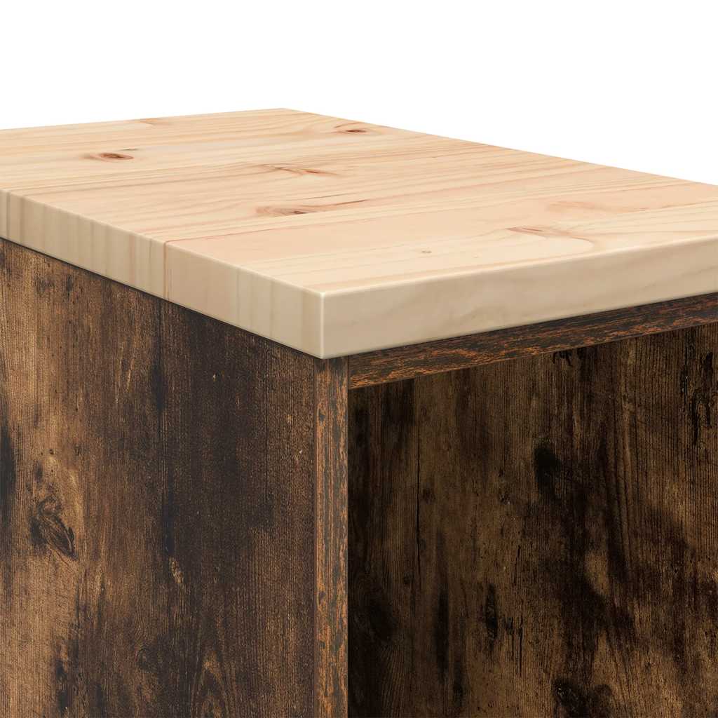 Garagekast 30x51x85 cm massief grenenhout gerookt eiken is nu te koop bij PeponiXL, paradijselijk wonen!