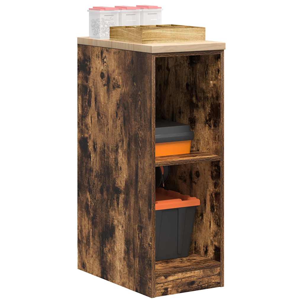 Garagekast 30x51x85 cm massief grenenhout gerookt eiken is nu te koop bij PeponiXL, paradijselijk wonen!