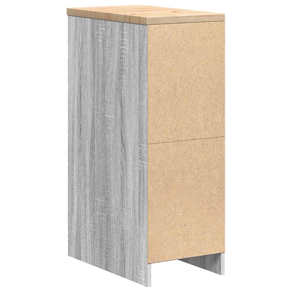 Garagekast 30x51x85 cm massief grenenhout grijs sonoma is nu te koop bij PeponiXL, paradijselijk wonen!