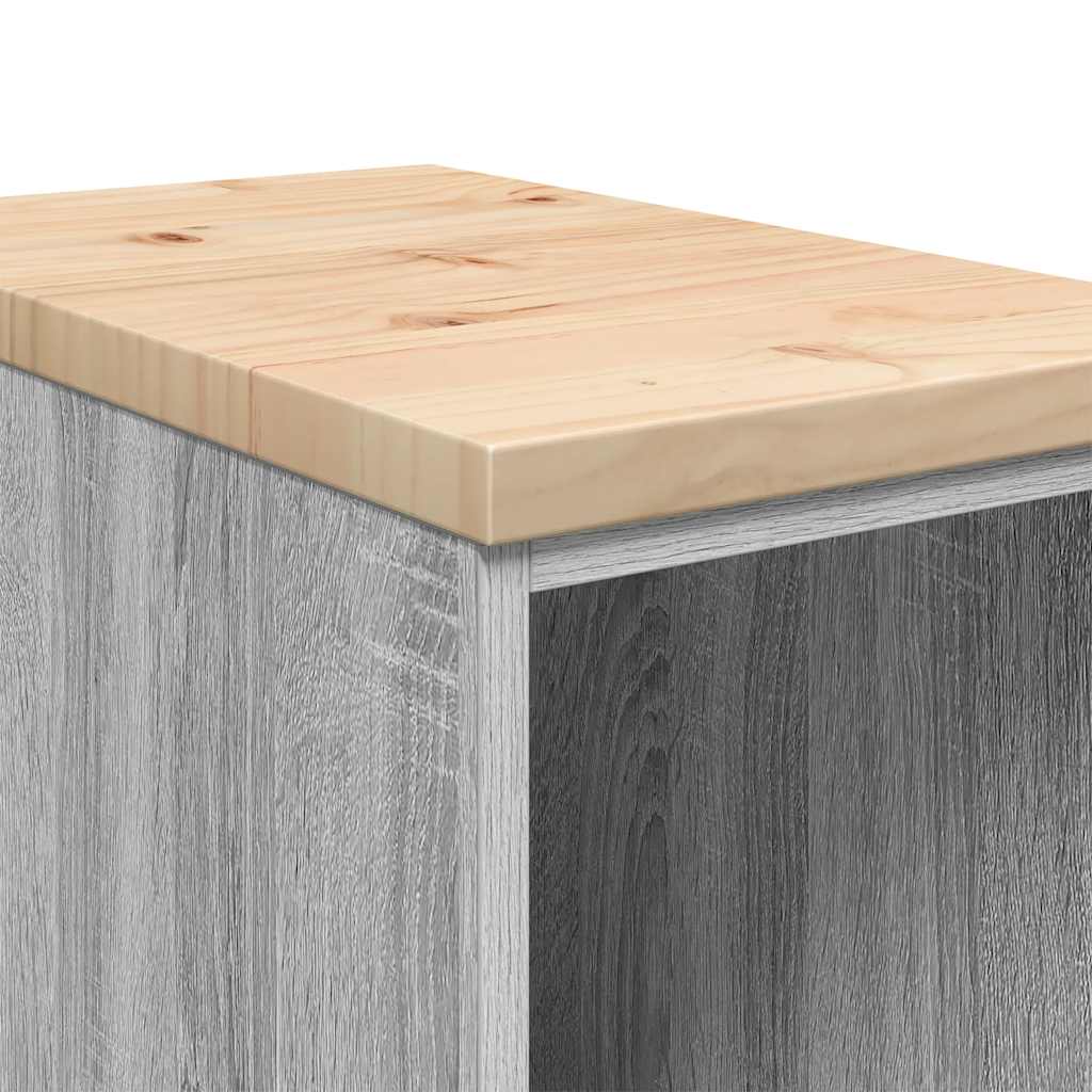 Garagekast 30x51x85 cm massief grenenhout grijs sonoma is nu te koop bij PeponiXL, paradijselijk wonen!