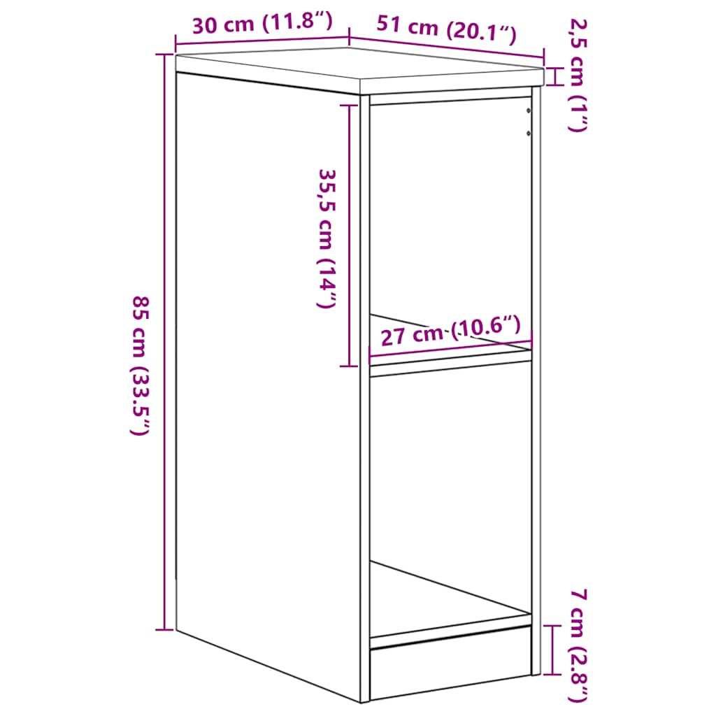 Garagekast 30x51x85 cm massief grenenhout bruin eikenkleurig is nu te koop bij PeponiXL, paradijselijk wonen!
