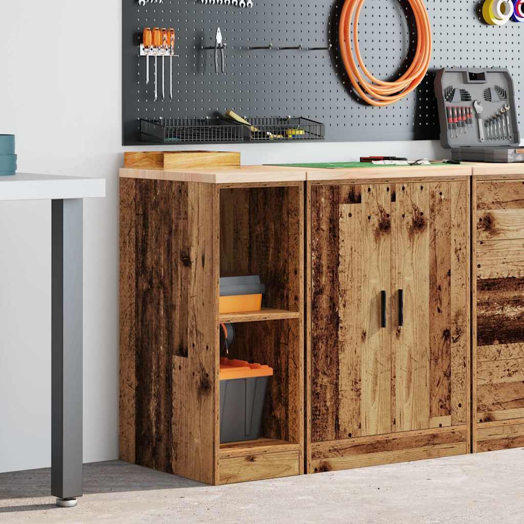 Garagekast 30x51x85 cm massief grenenhout oud hout is nu te koop bij PeponiXL, paradijselijk wonen!