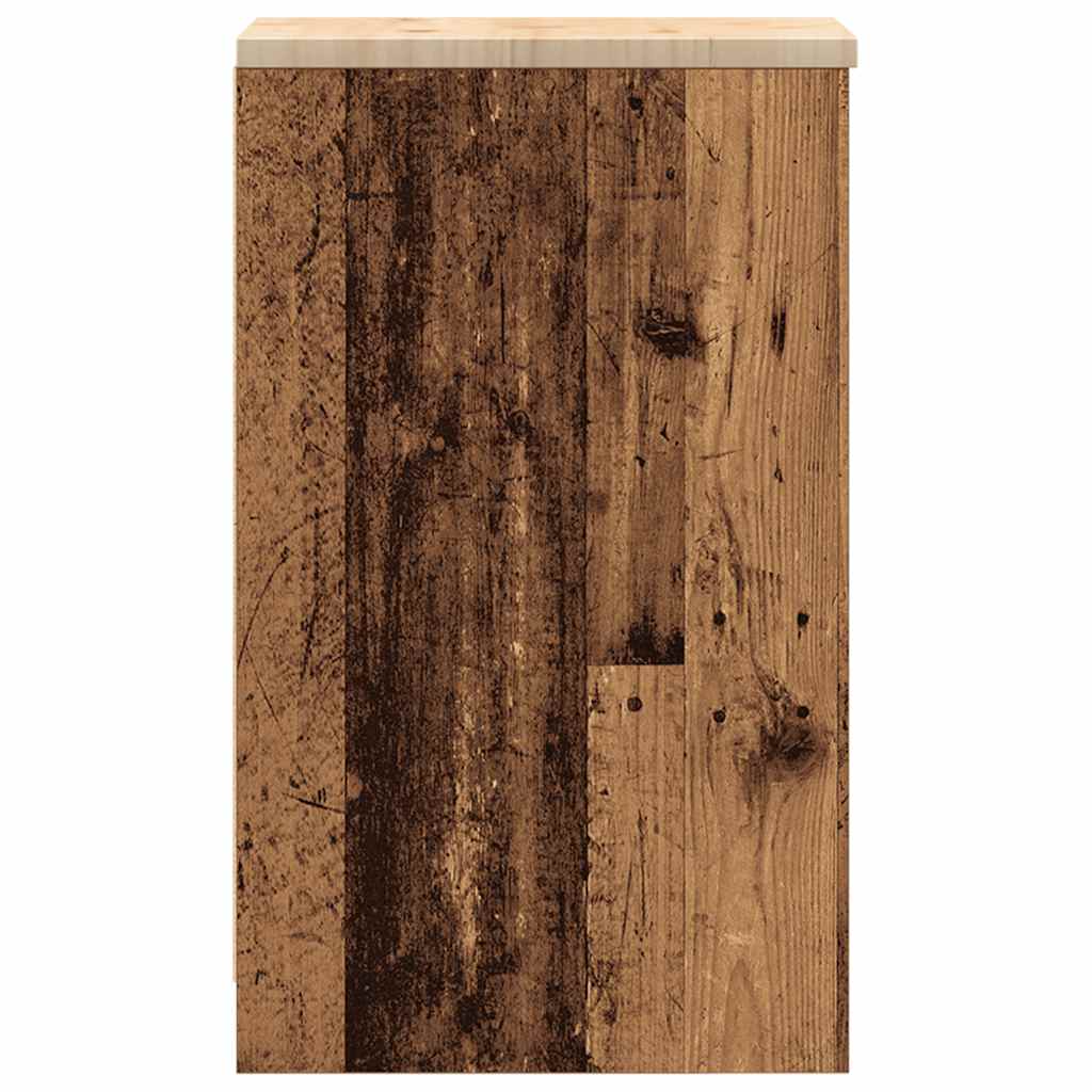 Garagekast 30x51x85 cm massief grenenhout oud hout is nu te koop bij PeponiXL, paradijselijk wonen!