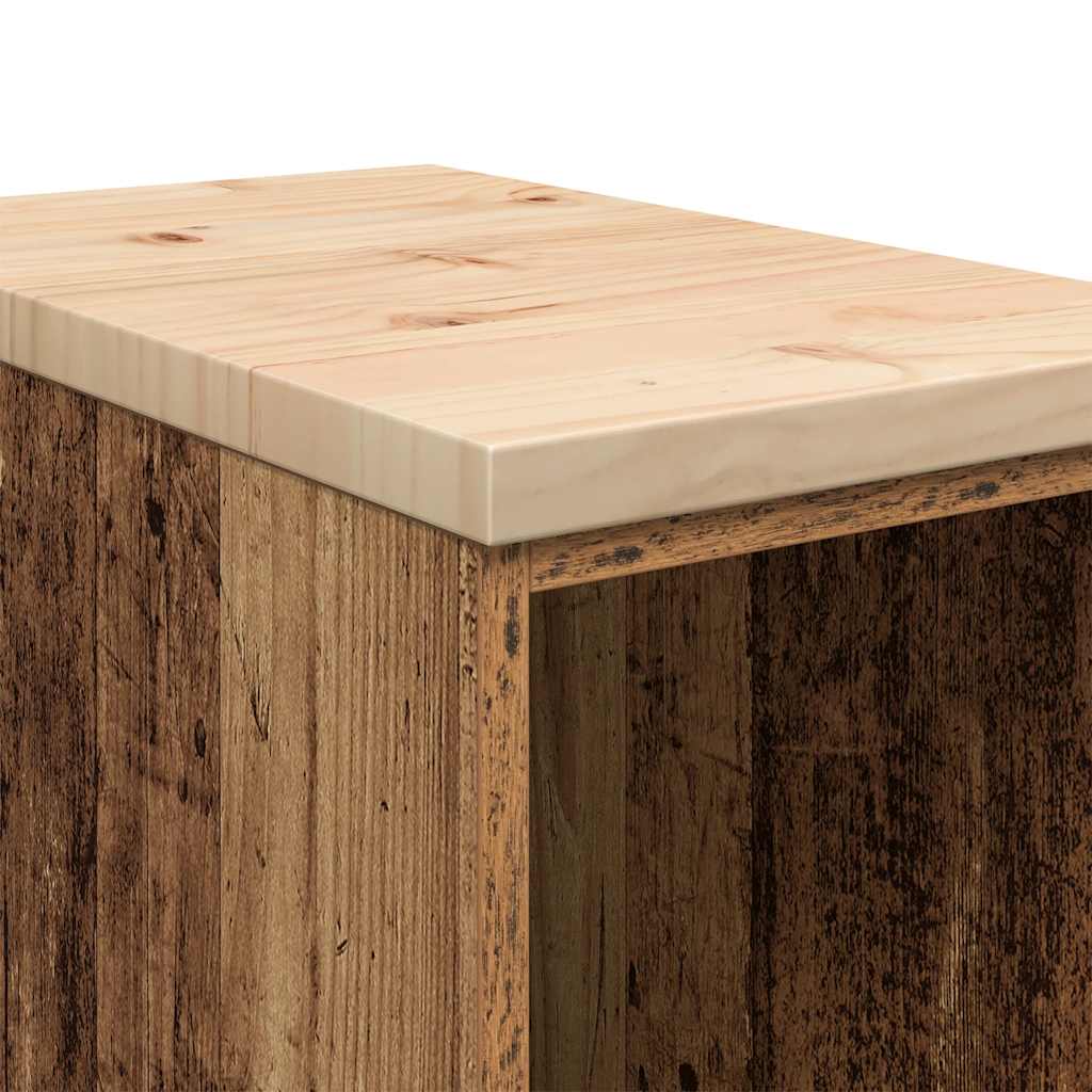 Garagekast 30x51x85 cm massief grenenhout oud hout is nu te koop bij PeponiXL, paradijselijk wonen!