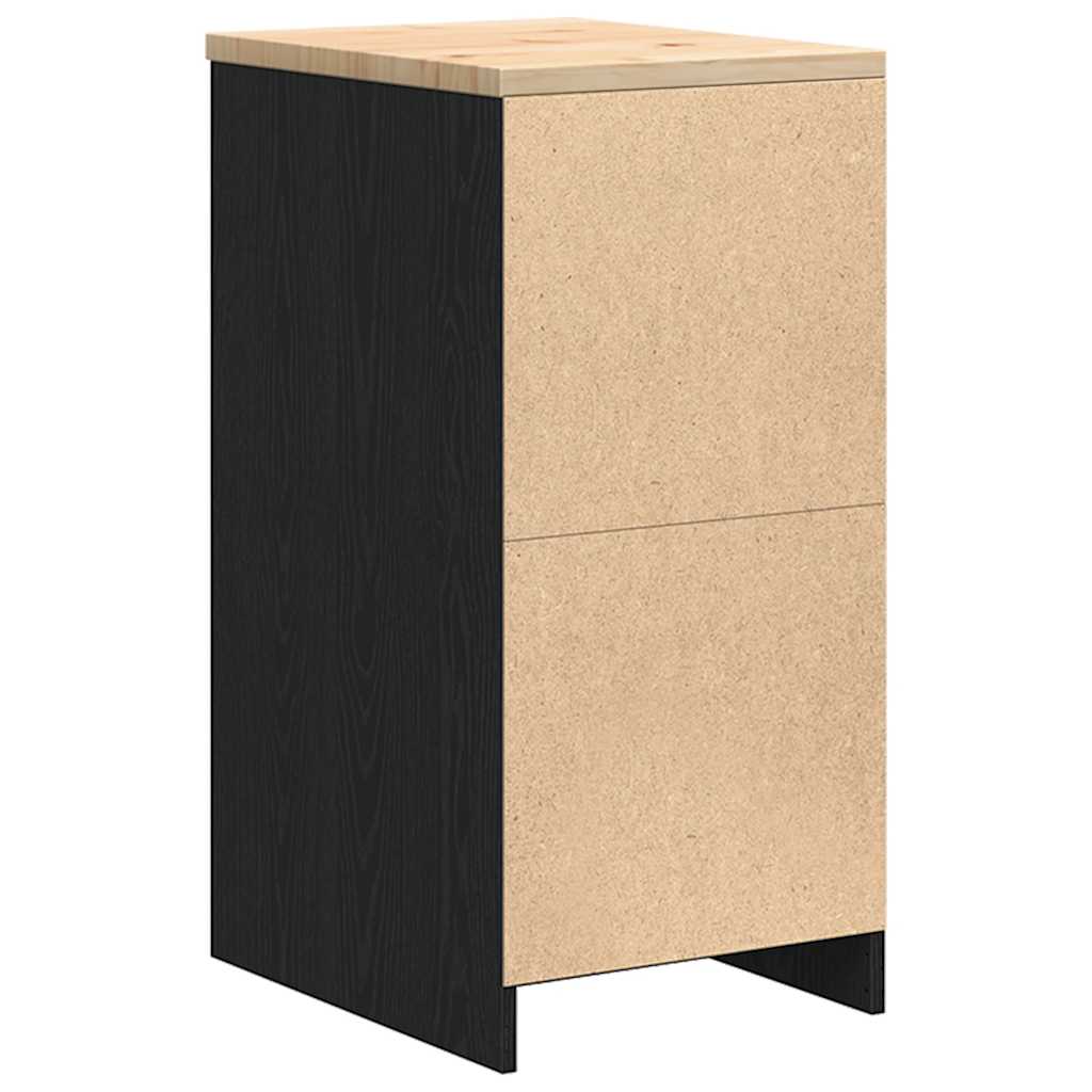 Garagekast 40x51x85 cm massief grenenhout zwart is nu te koop bij PeponiXL, paradijselijk wonen!