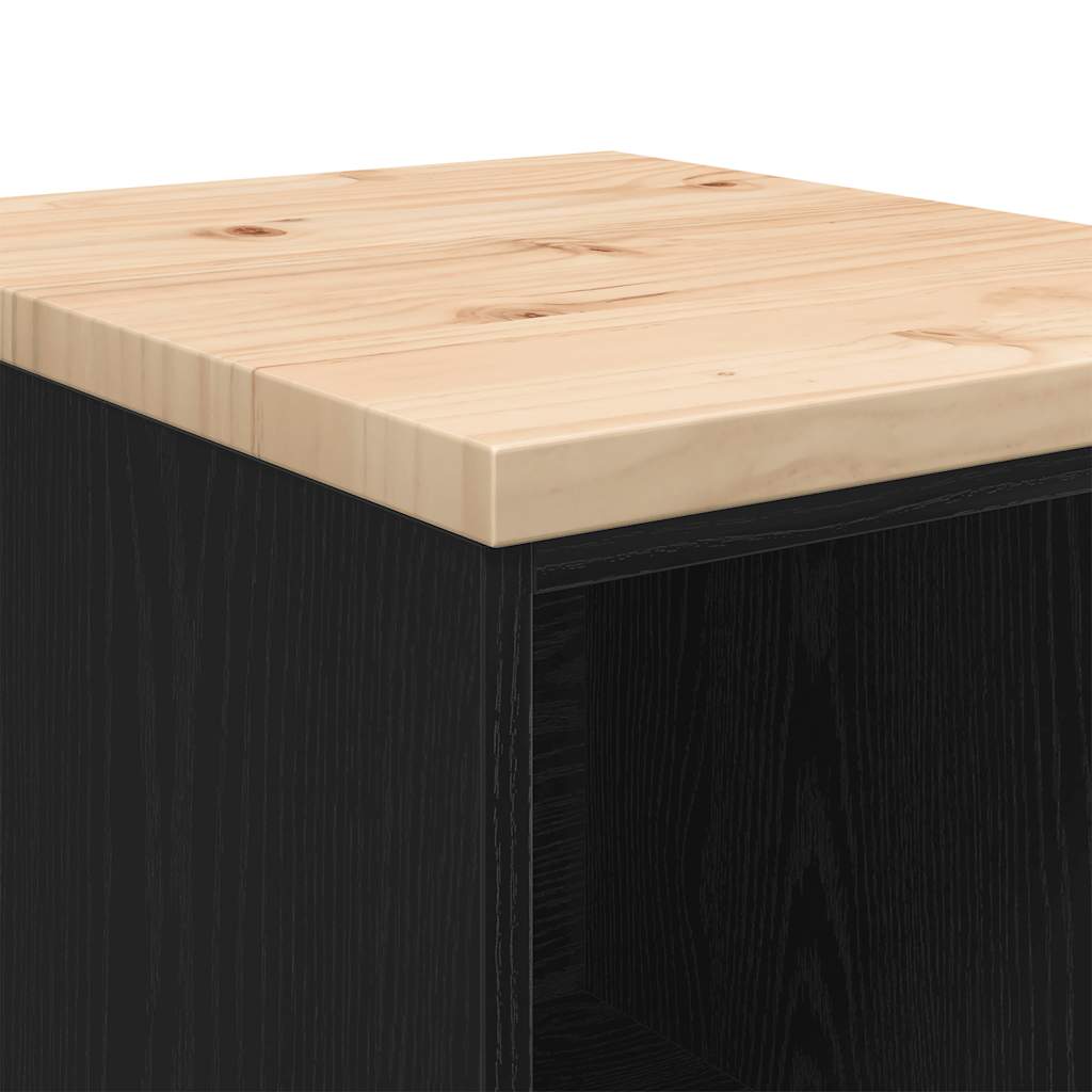 Garagekast 40x51x85 cm massief grenenhout zwart is nu te koop bij PeponiXL, paradijselijk wonen!
