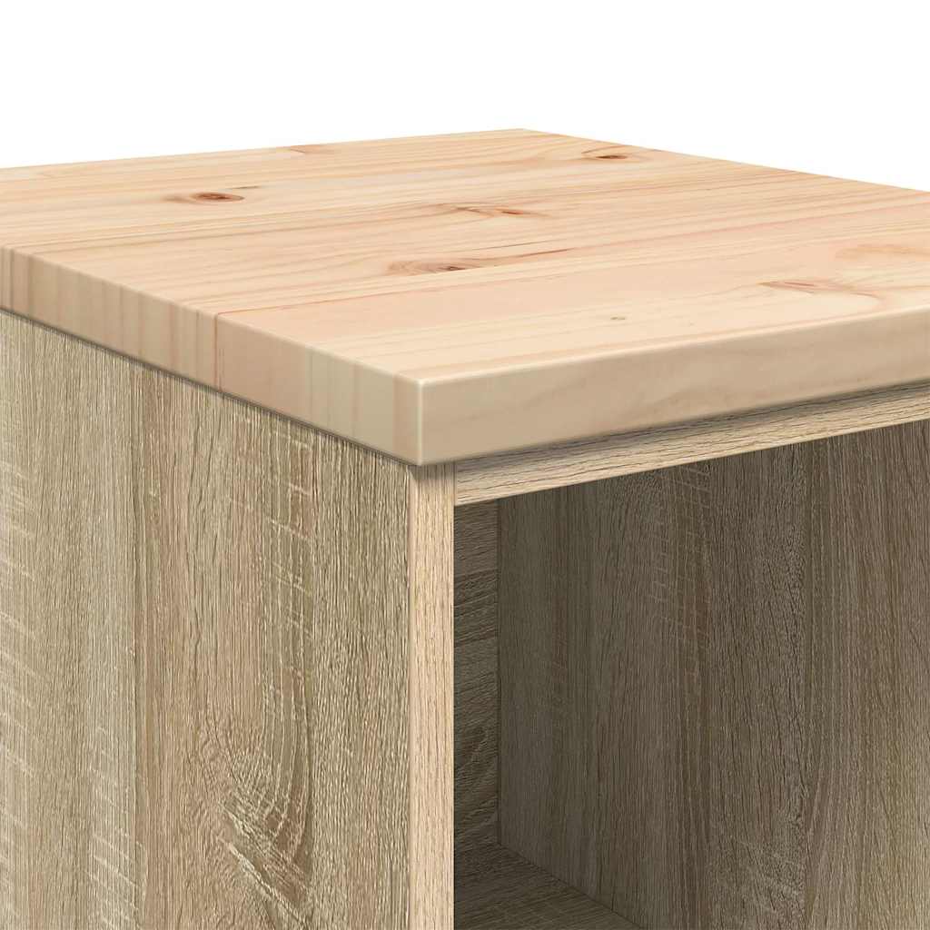Garagekast 40x51x85 cm massief grenenhout sonoma eikenkleurig is nu te koop bij PeponiXL, paradijselijk wonen!