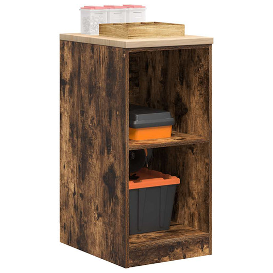 Garagekast 40x51x85 cm massief grenenhout gerookt eiken is nu te koop bij PeponiXL, paradijselijk wonen!