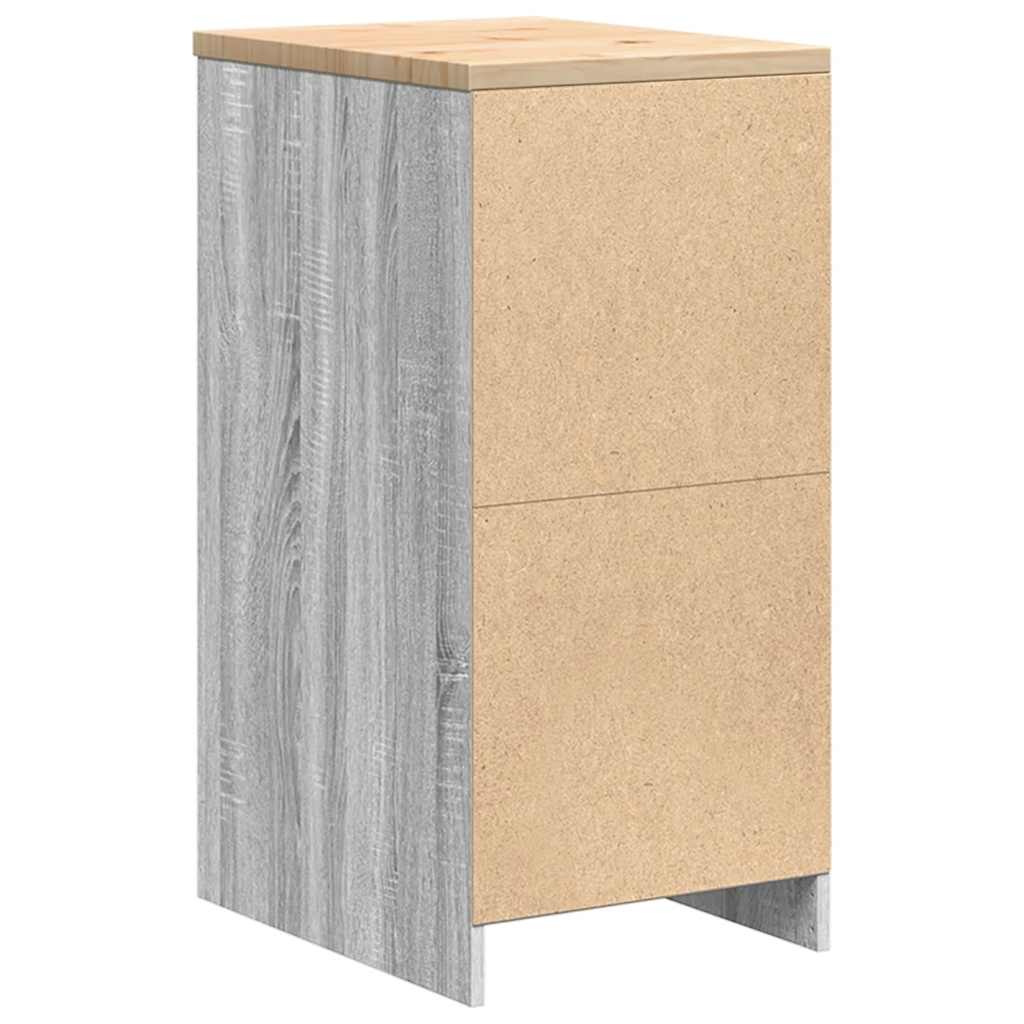 Garagekast 40x51x85 cm massief grenenhout grijs sonoma is nu te koop bij PeponiXL, paradijselijk wonen!