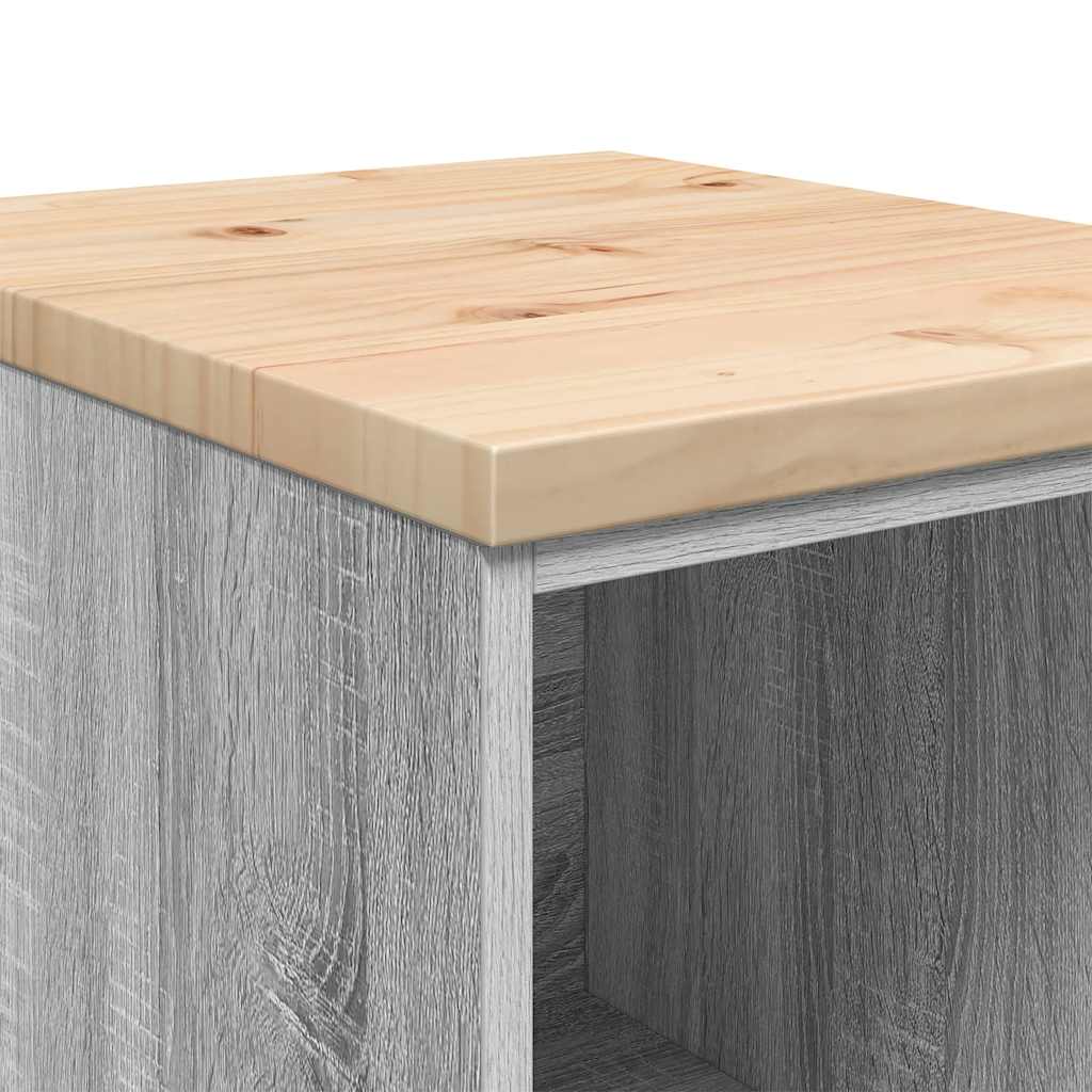 Garagekast 40x51x85 cm massief grenenhout grijs sonoma is nu te koop bij PeponiXL, paradijselijk wonen!