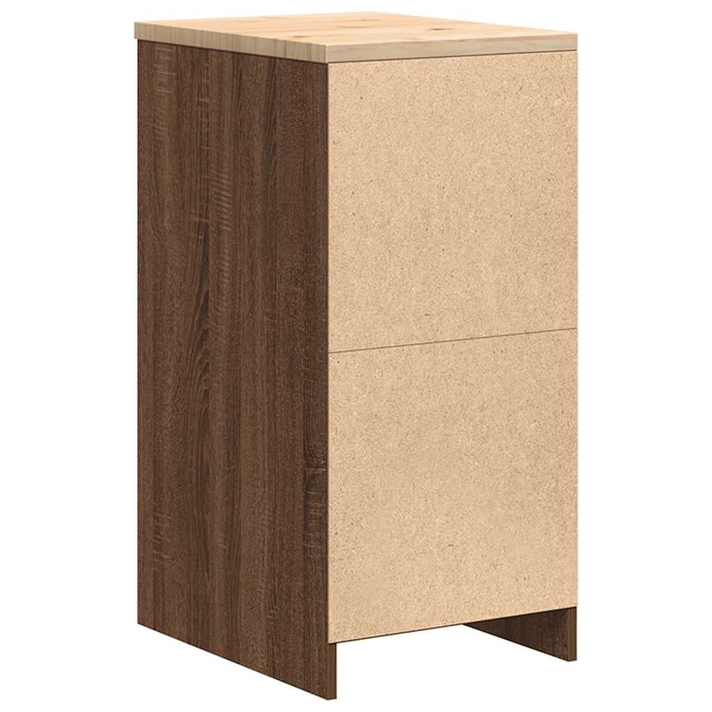 Garagekast 40x51x85 cm massief grenenhout bruin eikenkleurig is nu te koop bij PeponiXL, paradijselijk wonen!