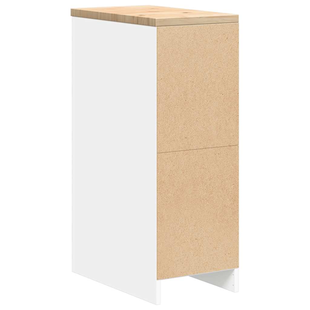 Garagekast 30x51x85 cm massief grenenhout wit is nu te koop bij PeponiXL, paradijselijk wonen!