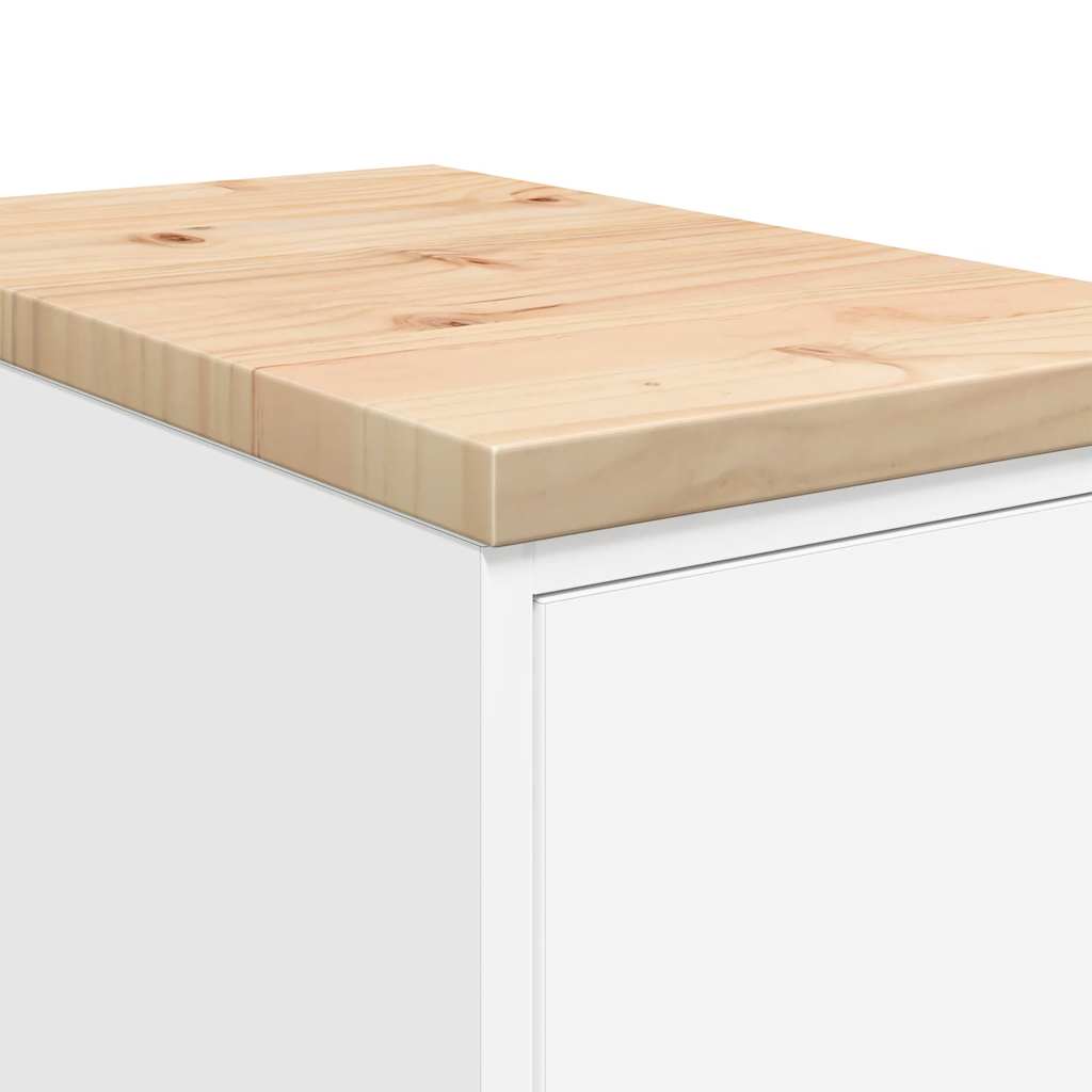 Garagekast 30x51x85 cm massief grenenhout wit is nu te koop bij PeponiXL, paradijselijk wonen!