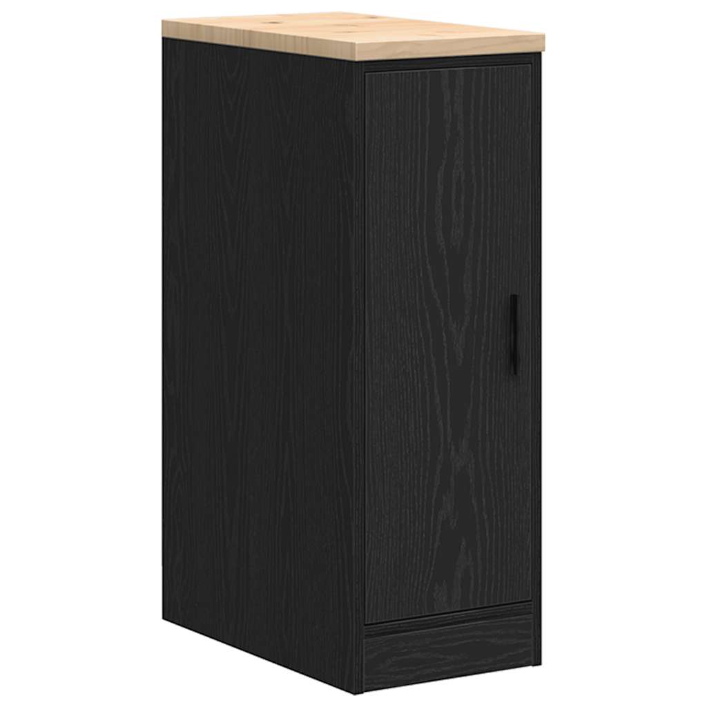 Garagekast 30x51x85 cm massief grenenhout zwart is nu te koop bij PeponiXL, paradijselijk wonen!