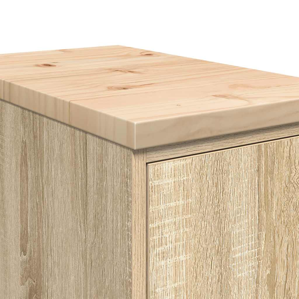 Garagekast 30x51x85 cm massief grenenhout sonoma eikenkleurig is nu te koop bij PeponiXL, paradijselijk wonen!