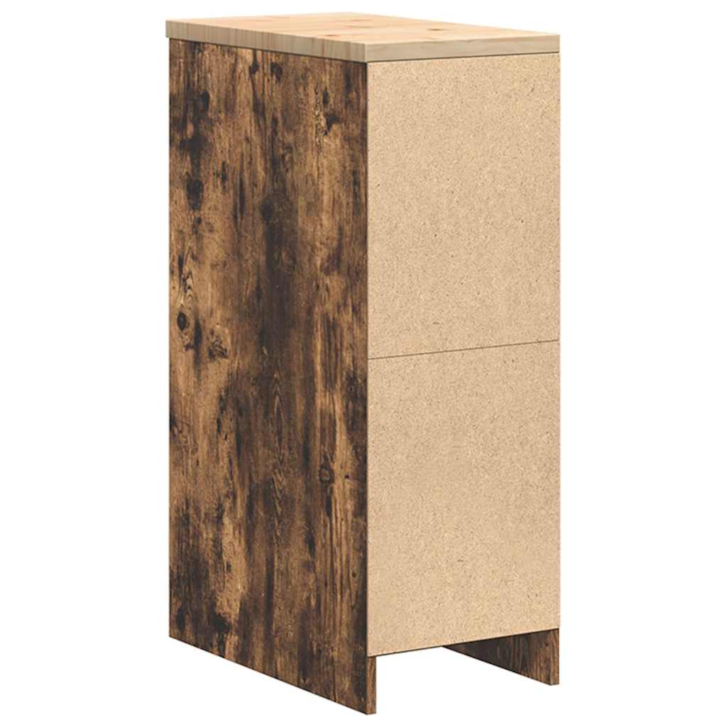 Garagekast 30x51x85 cm massief grenenhout gerookt eiken is nu te koop bij PeponiXL, paradijselijk wonen!