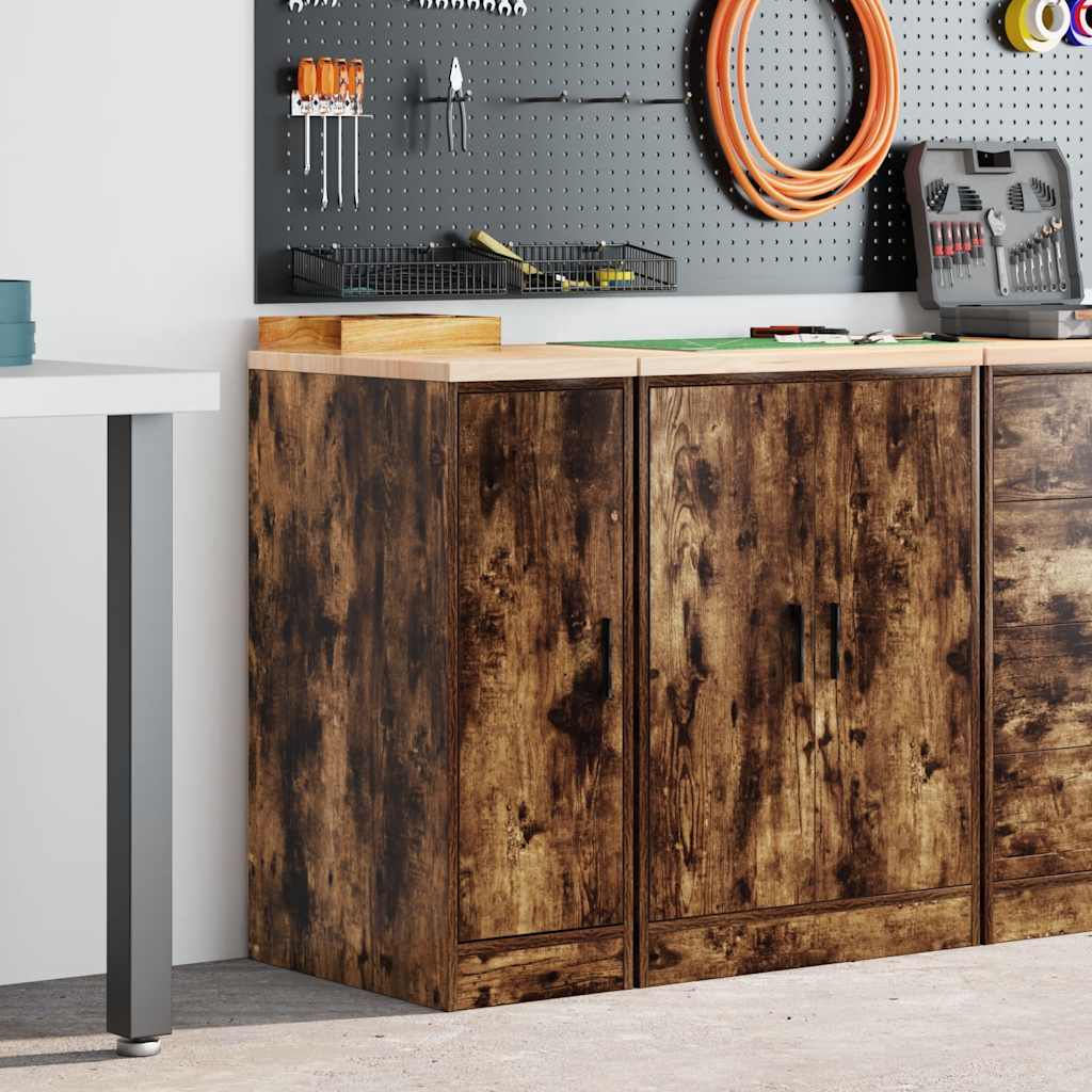 Garagekast 30x51x85 cm massief grenenhout gerookt eiken is nu te koop bij PeponiXL, paradijselijk wonen!