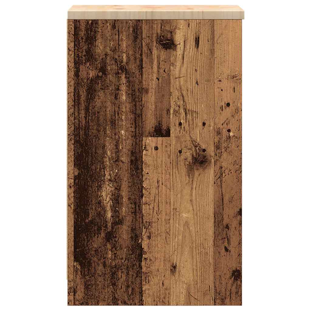 Garagekast 30x51x85 cm massief grenenhout oud hout is nu te koop bij PeponiXL, paradijselijk wonen!