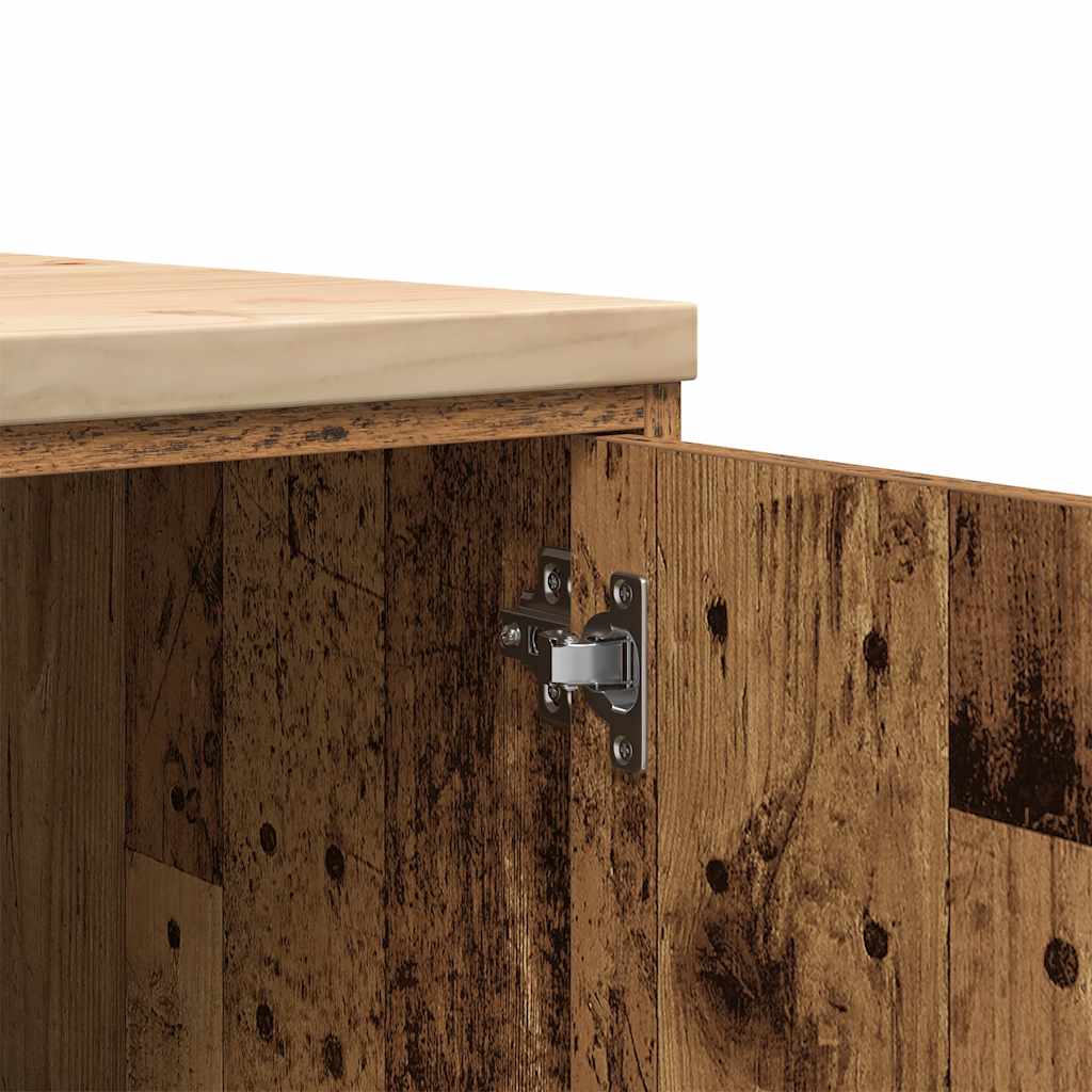 Garagekast 30x51x85 cm massief grenenhout oud hout is nu te koop bij PeponiXL, paradijselijk wonen!