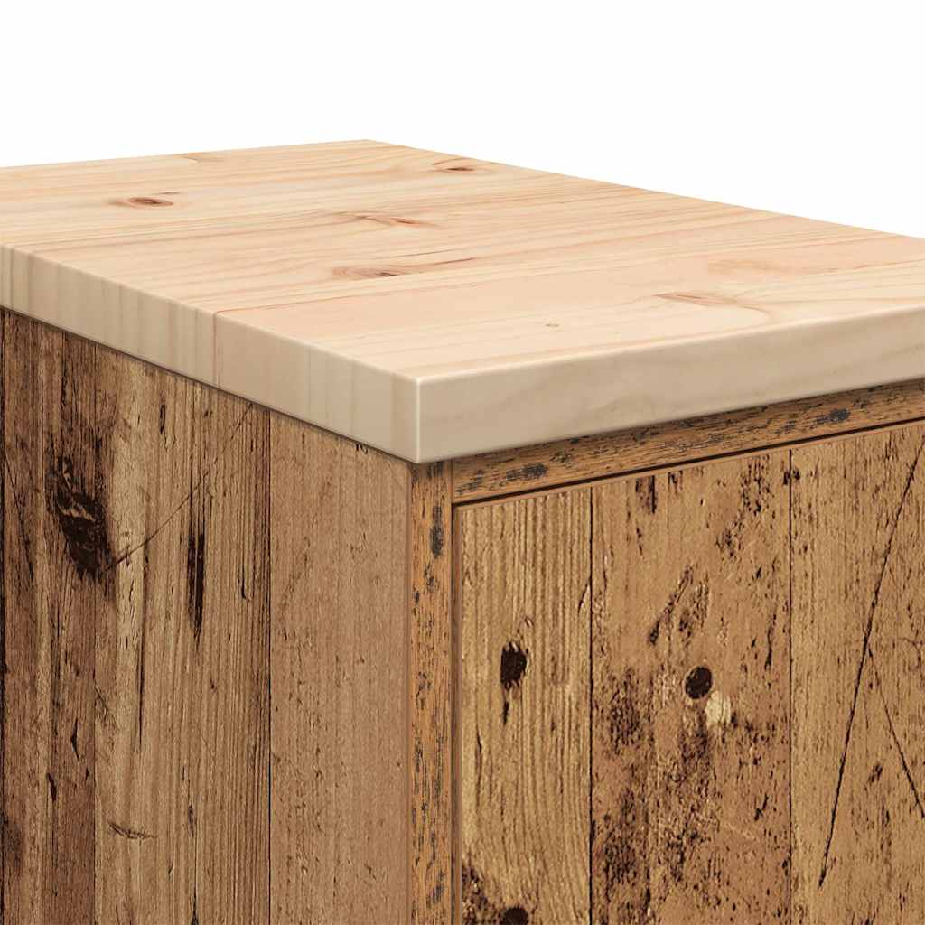 Garagekast 30x51x85 cm massief grenenhout oud hout is nu te koop bij PeponiXL, paradijselijk wonen!
