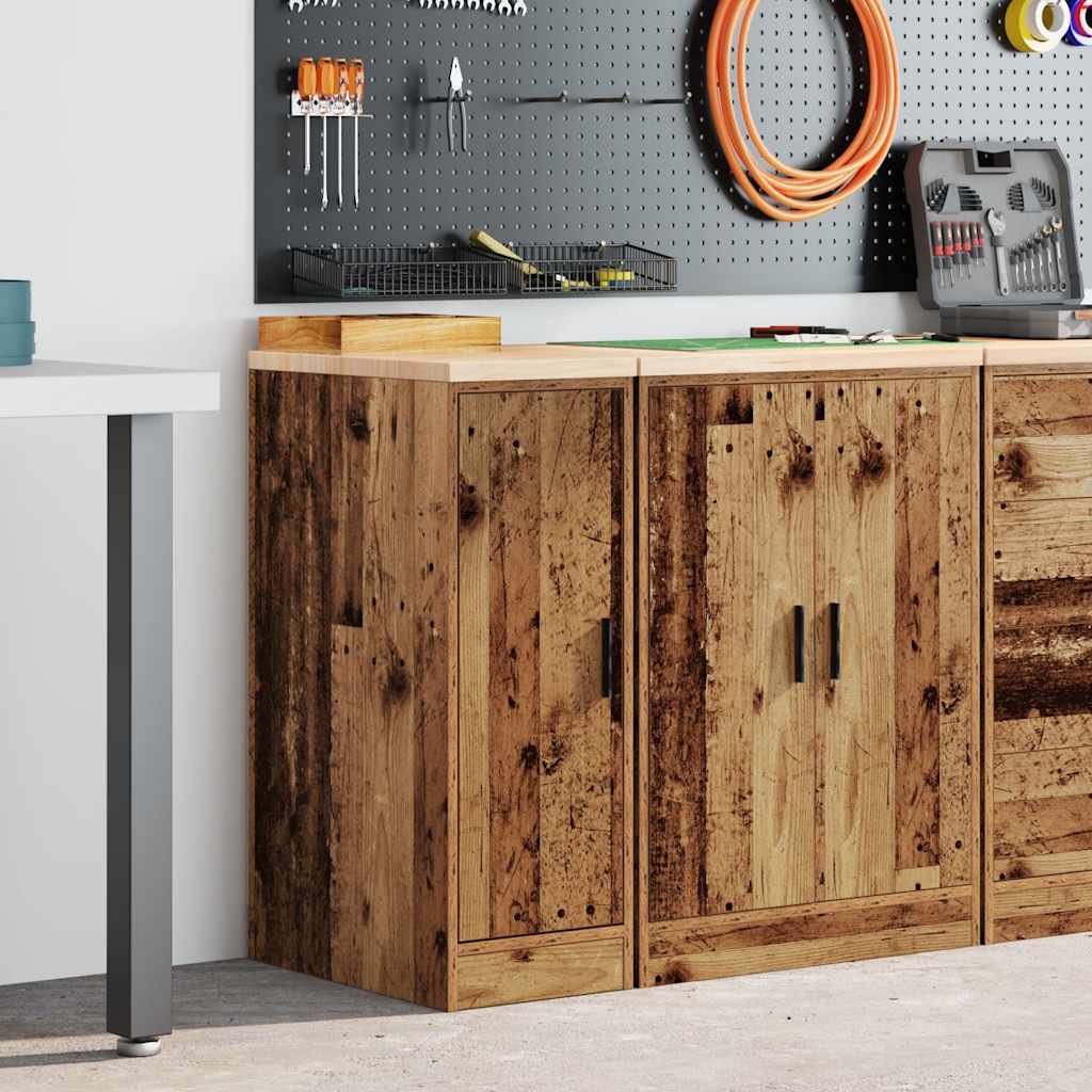 Garagekast 30x51x85 cm massief grenenhout oud hout is nu te koop bij PeponiXL, paradijselijk wonen!
