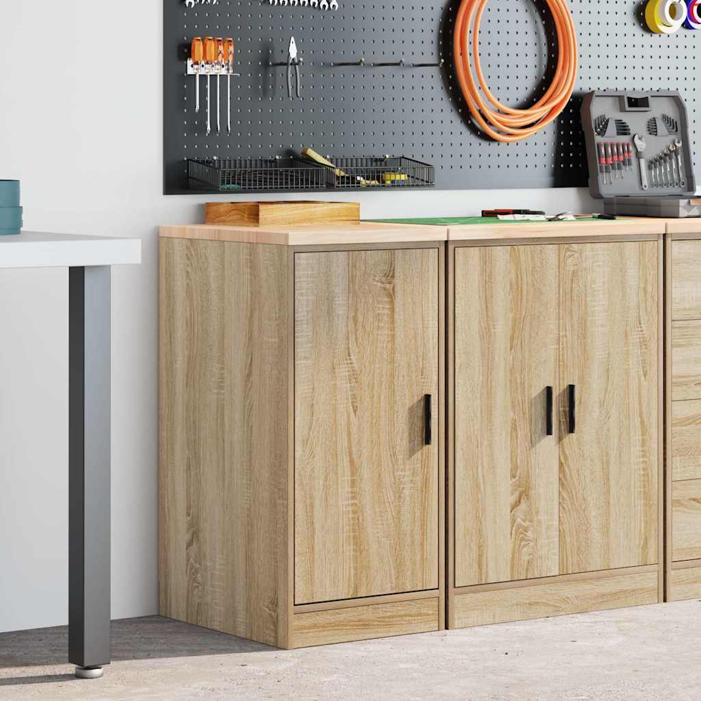 Garagekast 40x51x85 cm massief grenenhout sonoma eikenkleurig is nu te koop bij PeponiXL, paradijselijk wonen!
