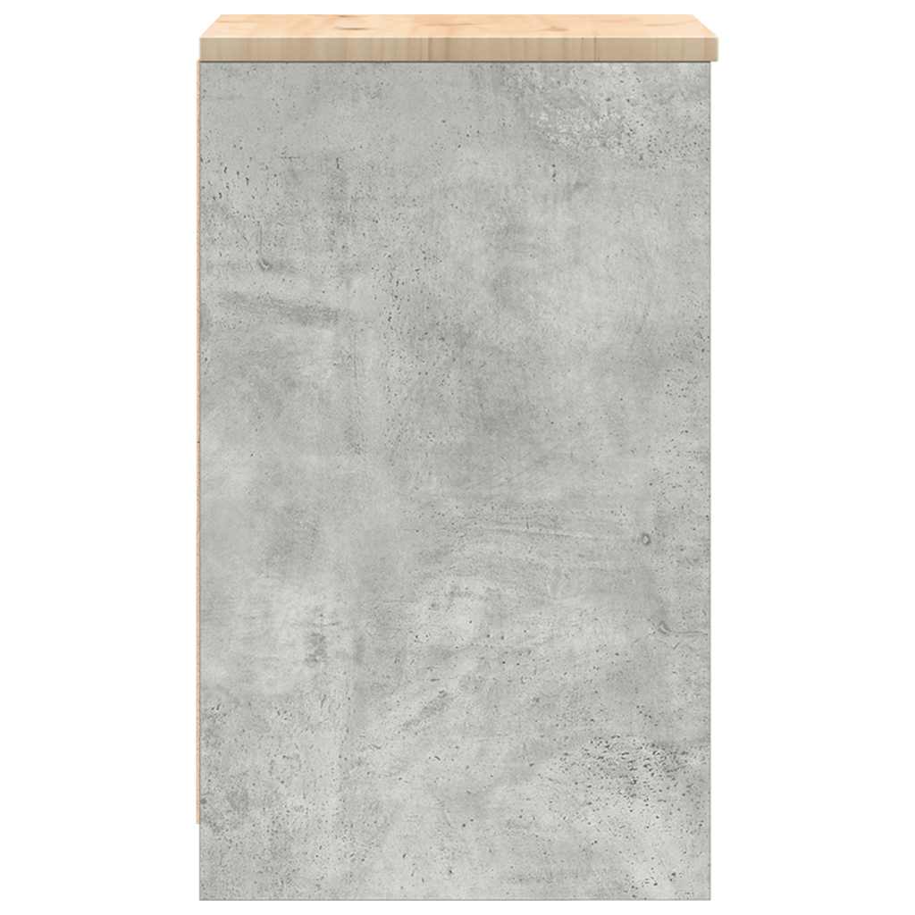 Garagekast 40x51x85 cm massief grenenhout betongrijs is nu te koop bij PeponiXL, paradijselijk wonen!