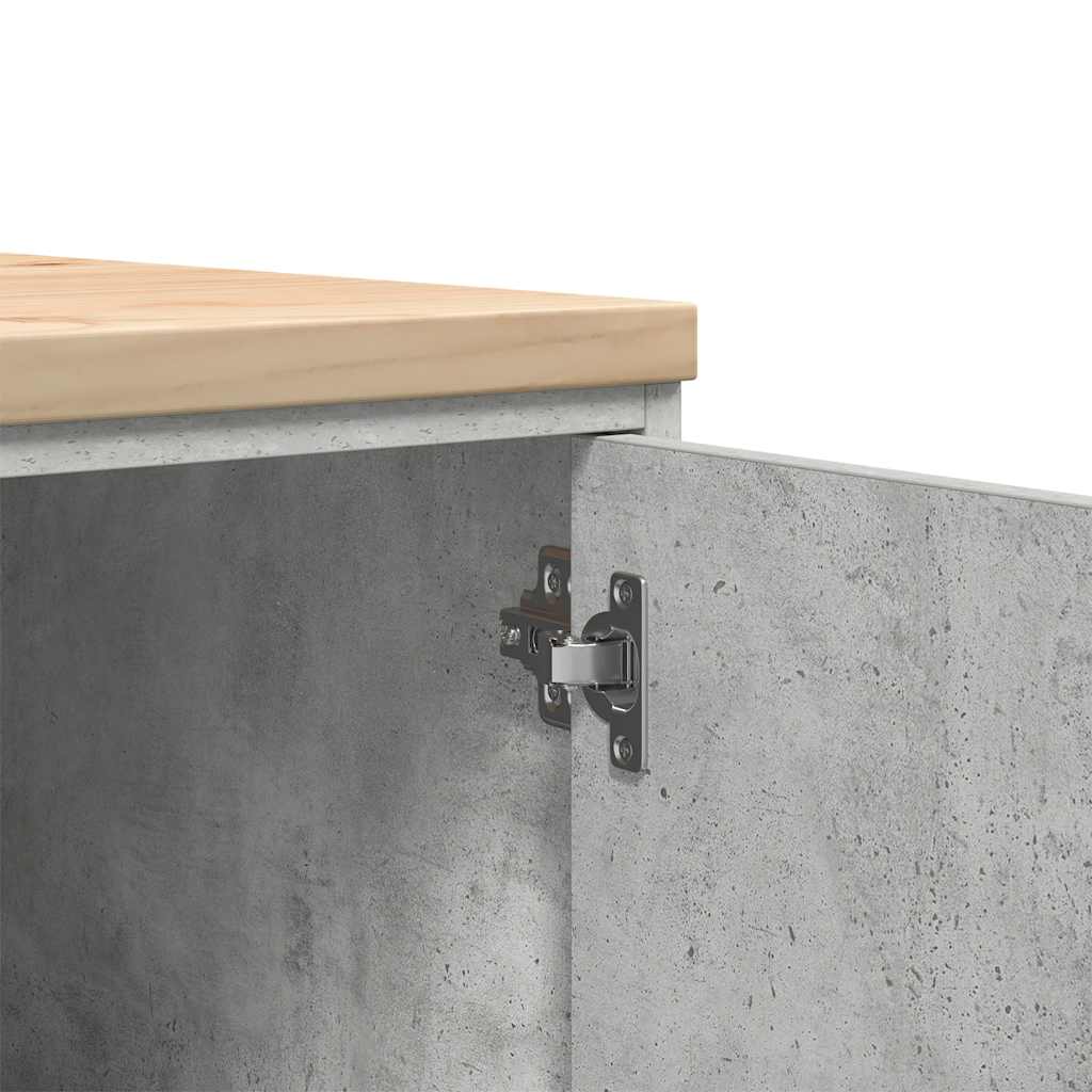 Garagekast 40x51x85 cm massief grenenhout betongrijs is nu te koop bij PeponiXL, paradijselijk wonen!